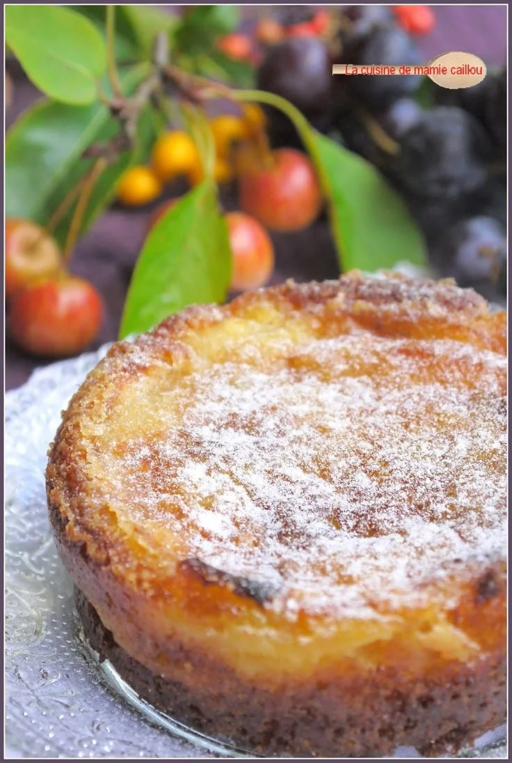 Gâteau aux pommes frais sorti du four, doré et appétissant