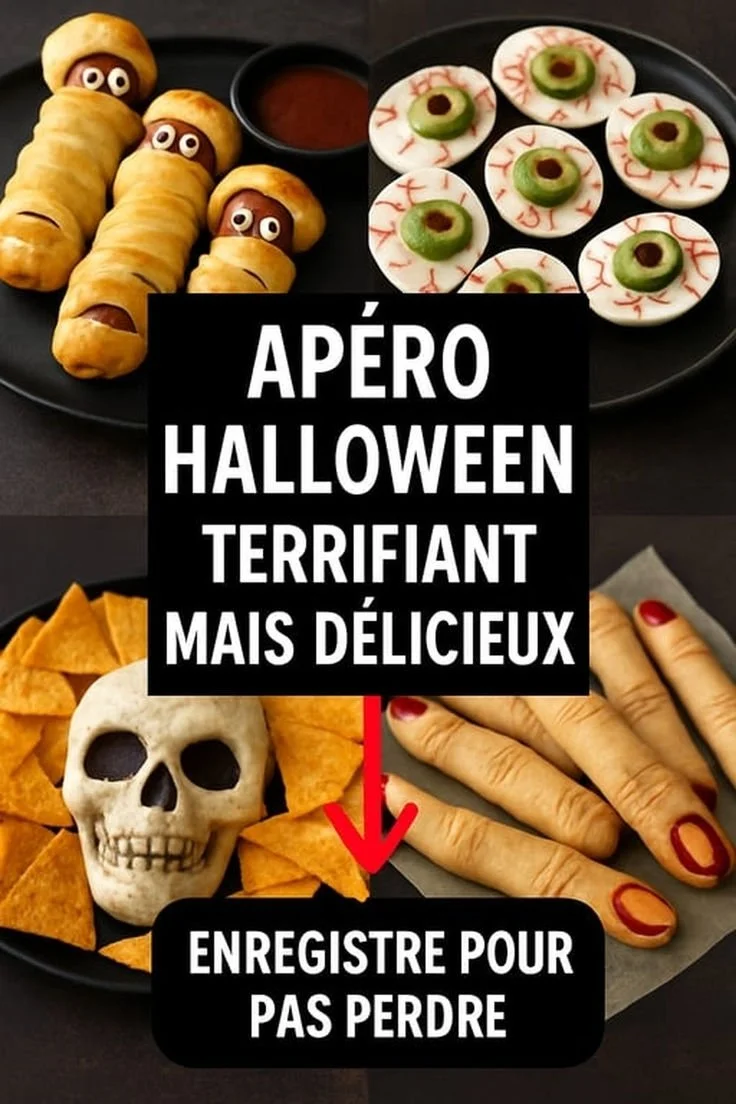 Apéro Halloween terrifiant avec des mets délicieux et créatifs.