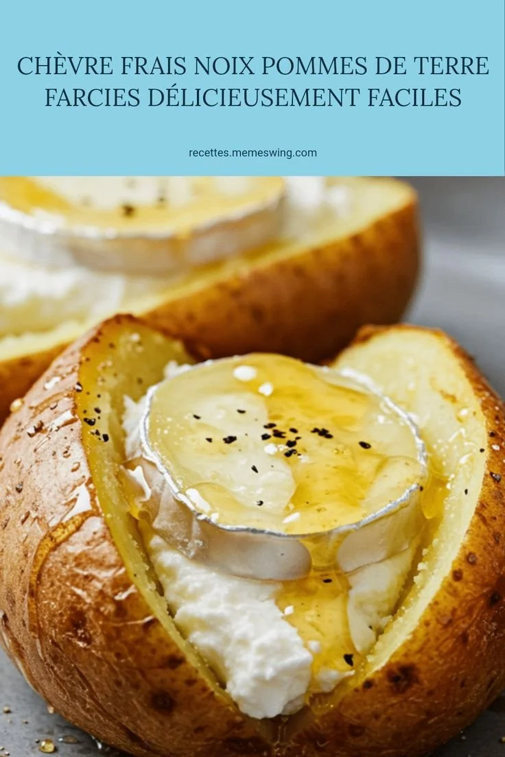 Delicious Chèvre Frais stuffed potatoes with walnuts and herbs