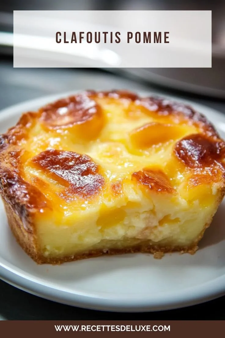 Clafoutis aux pommes moelleux et décoré de pommes fraîches