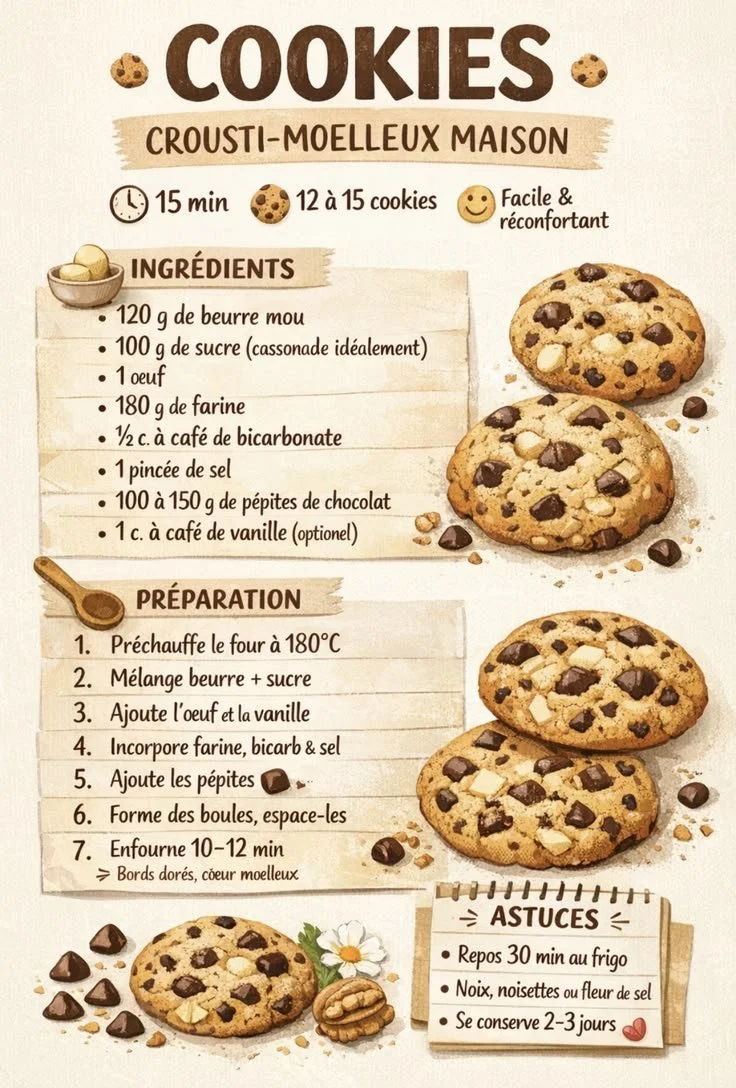 Recette de cookies rapides à préparer en 15 minutes