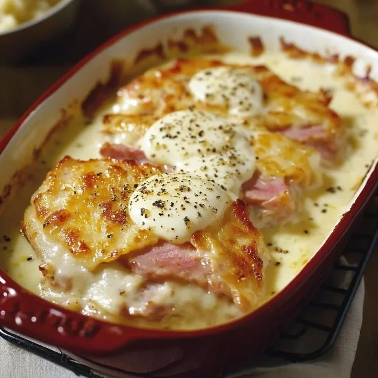 Escalope savoyarde cuisinée avec fromage et garnitures délicieuses