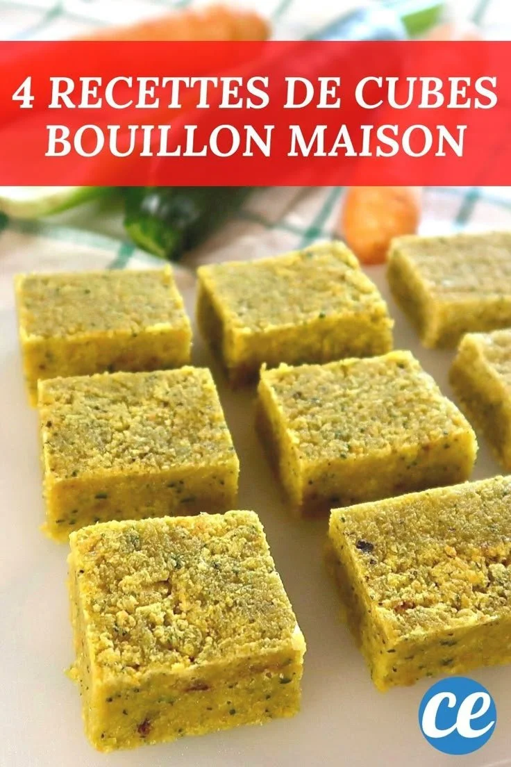 Homemade cubes de bouillon ready for use in soups and recipes.