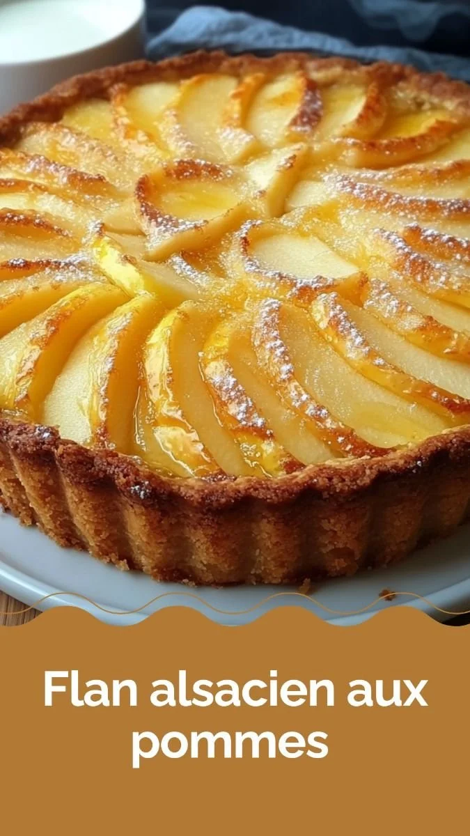 Flan alsacien aux pommes, un délicieu dessert traditionnel de la région Alsace