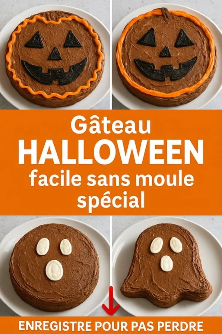 Recette de gâteau Halloween facile sans moule, parfait pour les célébrations.