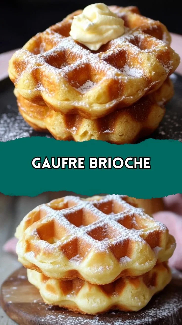 Gaufre Brioche montrant sa texture moelleuse et croustillante.