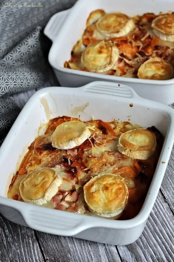 Gratin de patate douce avec chèvre, plat délicieux et facile à préparer