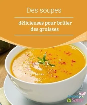 Bowl of fat-burning soup with fresh vegetables and herbs