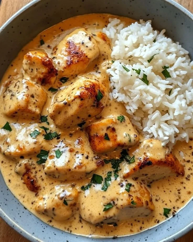 Delicious poulet riz dish featuring tender chicken served over flavorful rice