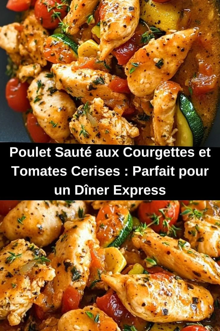 Delicious Poulet Sauté dish with courgettes and cherry tomatoes