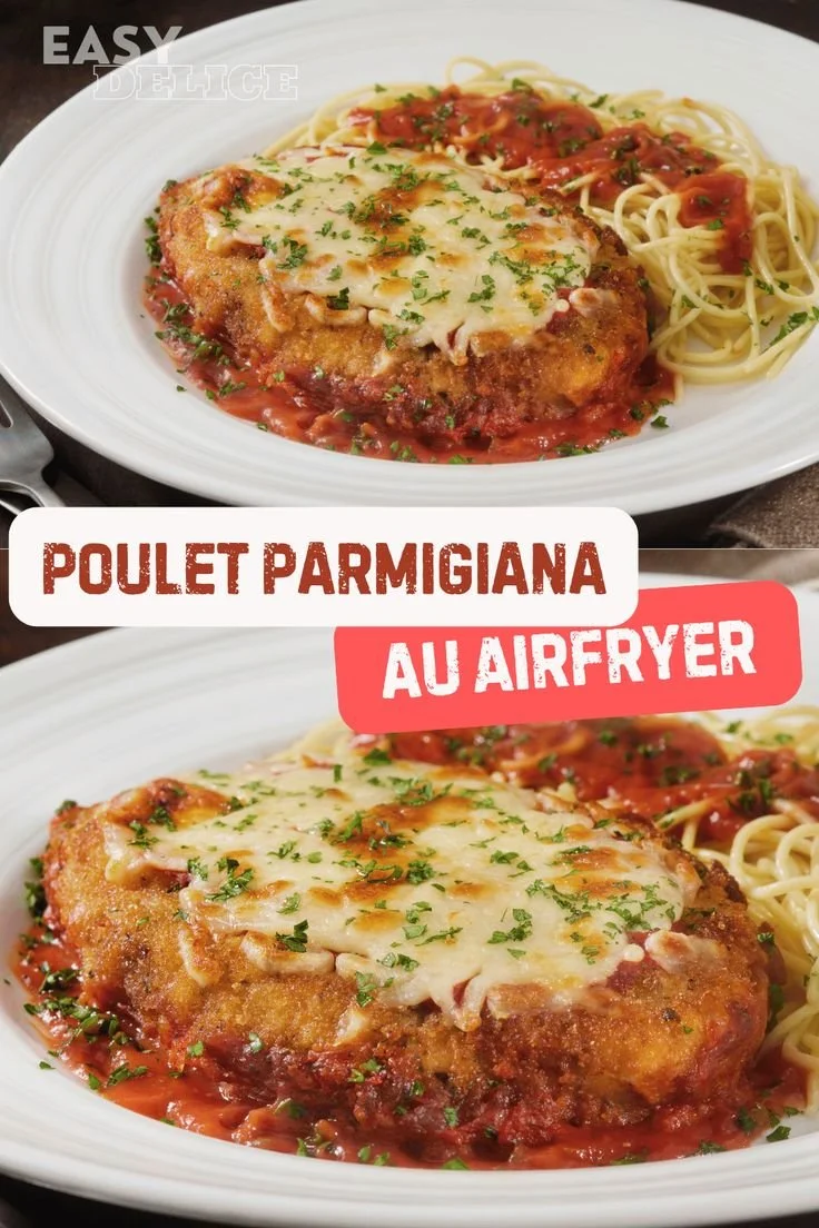Plate de Poulet Parmigiana croustillant fait à l'Air Fryer