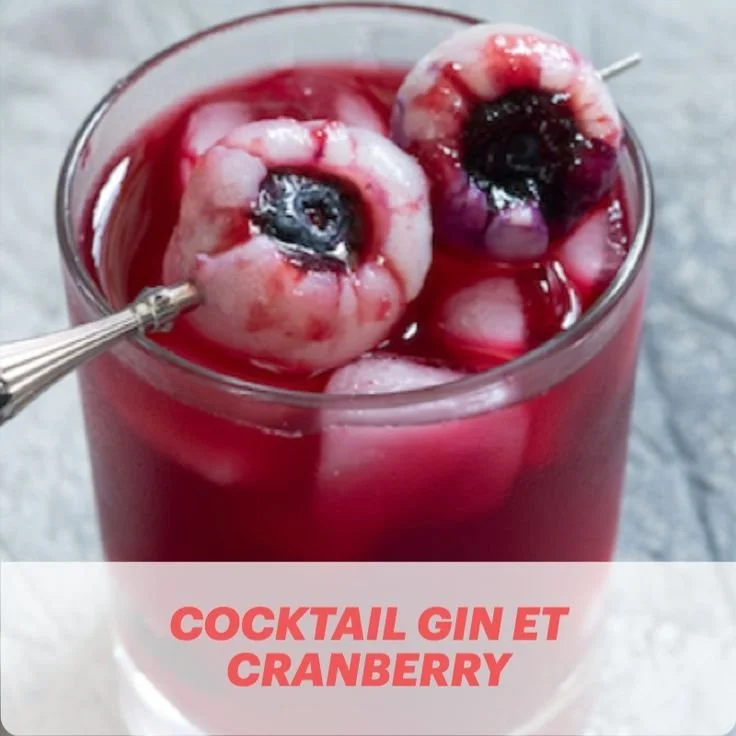 Cocktail Halloween Sirotez en enfer au gin et cranberry