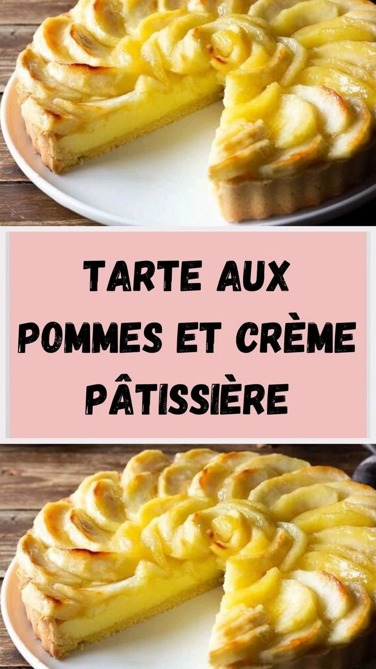 Tarte aux pommes et crème pâtissière, un dessert savoureux et traditionnel
