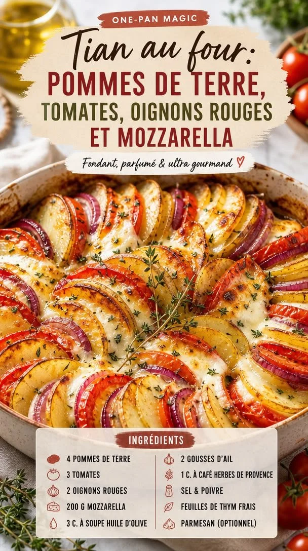 Tian de pommes de terre, tomates et oignons, un gratin réconfortant pour l'hiver